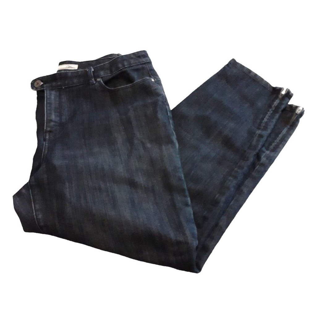 Chicos Platinum Womens Denim Jeans 5 pocket Straight Leg Size 2 Spring Summer - Picture 7 of 14